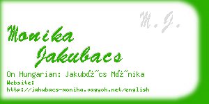 monika jakubacs business card